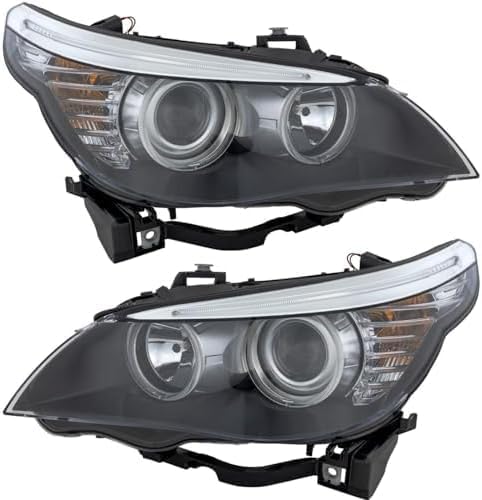 Set Of 2 Front Headlight Assembly Right Passenger & Left Driver Side Direct Replacement Compatible With 2008-2010 BMW 5-Series BM2503142 BM2502142 63127177732 63127177731