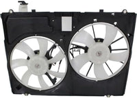Front Radiator Dual Cooling Fan Assembly Plastic Direct Replacement Compatible with 2006-2010 Toyota Sienna Van TO3115158 163630P110-PFM
