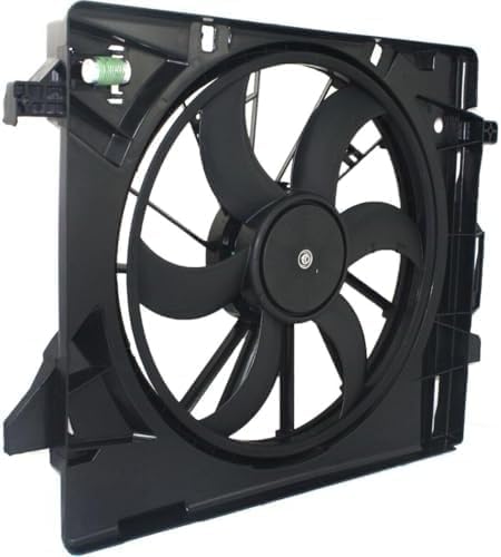 Front Radiator Cooling Fan Assembly Plastic Direct Replacement Compatible with 2008-2016 Chrysler Town & Country / 2008-2020 Dodge Grand Caravan CH3115157 5058674AD