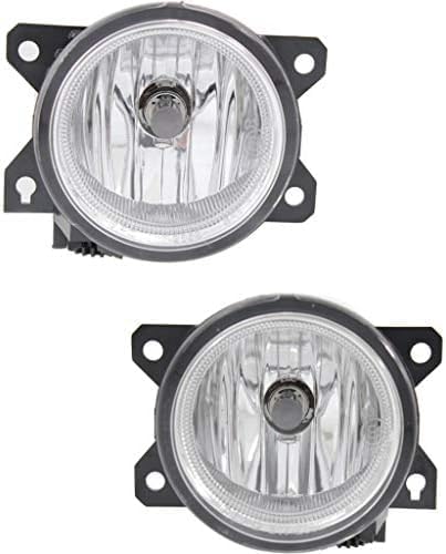 Set Of 2 Front Fog Lights Assembly Plastic Left Driver & Right Passenger Side Direct Replacement Compatible With 2016-2021 Honda Civic / 2018-2020 Fit HO2593143 HO2592143