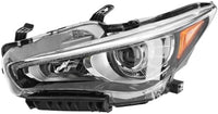 Front Headlight Assembly Left Driver Side Direct Replacement Compatible With 2014-2017 Infiniti Q50 IN2502157 260604HB0B