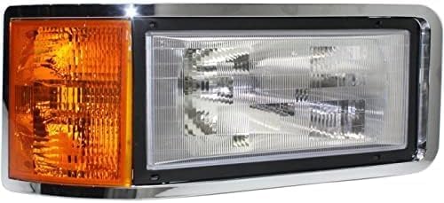 Set Of 2 Front Head Light Assembly Halogen Right Passenger And Left Driver Side Direct Replacement Compatible With 1993-2005 Mack CH / 1991-2007 CL MK2503100 MK2502100 25163253