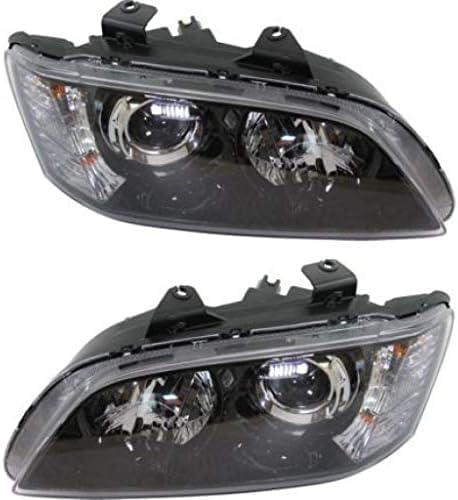 Set Of 2 Front Head Light Assembly Plastic Left Driver & Right Passenger Side Direct Replacement Compatible With 2008-2009 Pontiac G8 GM2503328 GM2502328 92224813 92224812