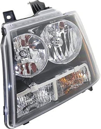 Set Of 2 Front Head Light Composite Assembly Halogen Left Driver & Right Passenger Side Direct Replacement Compatible With 2007-2014 Chevrolet Tahoe GM2502263 GM2503263 22853025