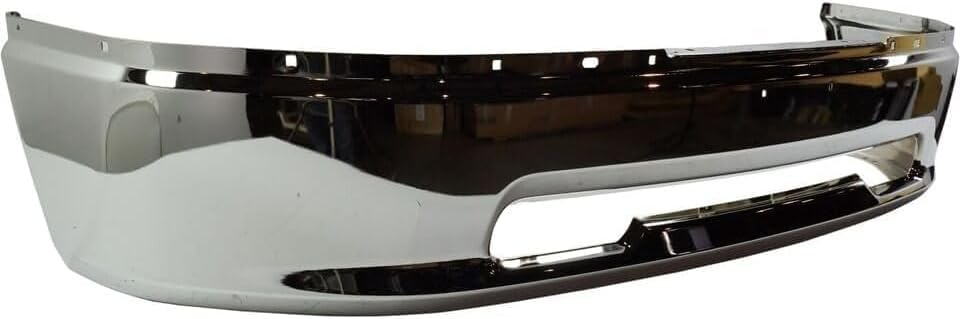 Front Bumper Chrome Steel Without Fog Light Holes Direct Replacement Compatible With 2009-2012 Dodge Ram 1500 CH1002387 68088188AA 68206066AA