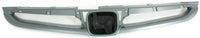 Front Upper Textured + Lower Primed Grille + Chrome Molding Direct Replacement Compatible With 2006-2007 Honda Accord HO1200179 HO1210118 HO1036101 71121SDAA10ZA 71122SDAA10