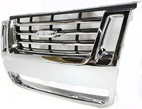 Front Grille Chrome Shell With Black Insert Plastic Direct Replacement Compatible With 2006-2010 Ford Explorer / 2007-2010 Sport Trac FO1200477 8L2Z8200CA