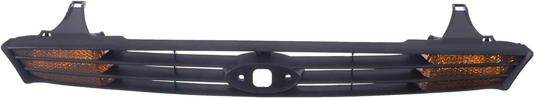 Front Grille Primed Shell And Insert With Amber Turn Signal Lights Direct Replacement Compatible With 2000-2004 Ford Focus FO2560102 YS4Z13200BA