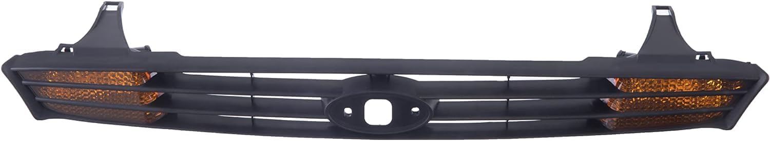 Front Grille Primed Shell And Insert With Amber Turn Signal Lights Direct Replacement Compatible With 2000-2004 Ford Focus FO2560102 YS4Z13200BA