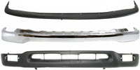 Front Bumper Face Bar Chrome + Upper Filler + Lower Valance Primed Direct Replacement Compatible With 2001-2004 Toyota Tacoma 2WD TO1087112 TO1002174 TO1095131 52119AD010 52101AD030