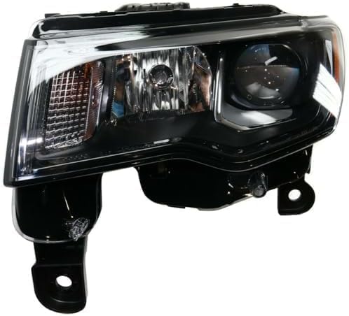Set Of 2 Head Light Assembly Halogen Black Trim Right Passenger & Left Driver Side Direct Replacement Compatible With 2017-2021 Jeep Grand Cherokee CH2502309 CH2503309 68266647AF