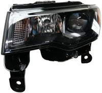 Set Of 2 Head Light Assembly Halogen Black Trim Right Passenger & Left Driver Side Direct Replacement Compatible With 2017-2021 Jeep Grand Cherokee CH2502309 CH2503309 68266647AF