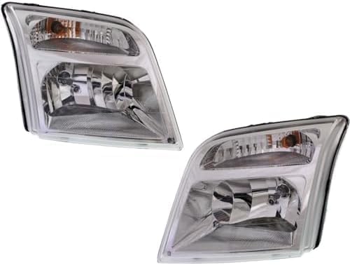 Set Of 2 Front Headlight Assembly Halogen Right Passenger & Left Driver Side Direct Replacement Compatible With 2010-2013 Ford Transit Connect FO2502296 FO2503296 9T1Z13008D