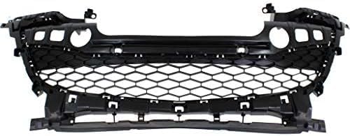 Front Bumper Grille Textured Gray Plastic Direct Replacement Compatible With 2012-2013 Mazda 3 MA1036116 BGV4501T1B