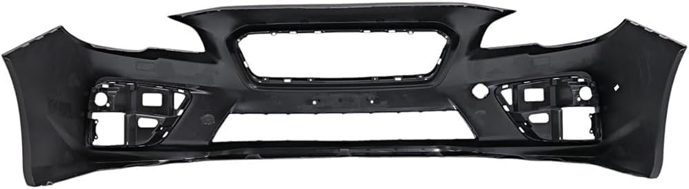 Front Bumper Cover Primed Plastic + Upper & Lower Grille Direct Replacement Compatible With 2015-2017 Subaru WRX
