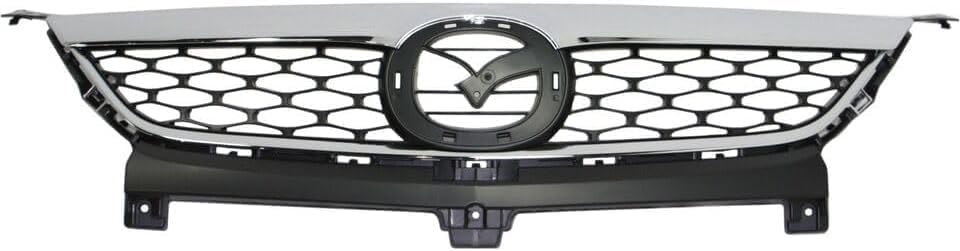 Front Upper Grille Chrome Shell And Insert Without Logo Direct Replacement Compatible With 2010-2012 Mazda CX-9 MA1200190 TE6950710B