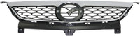 Front Upper Grille Chrome Shell And Insert Without Logo Direct Replacement Compatible With 2010-2012 Mazda CX-9 MA1200190 TE6950710B