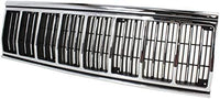 Front Grille Chrome Shell & Primed Insert Plastic Direct Replacement Compatible With 1991-1996 Jeep Cherokee CH1200196 55034046AB