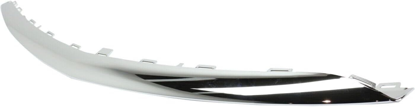 Front Bumper Face Bar Trim Molding Step Pad Chrome Direct Replacement Compatible With 2017-2020 Mercedes Benz E-Class MB1044130 2138857000
