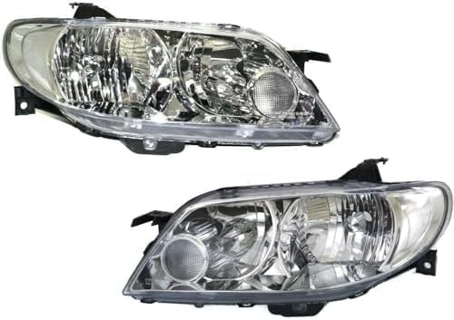 Set Of 2 Front Head Light Plastic Lens And Housing Left Driver & Right Passenger Side Direct Replacement Compatible With 2002-2003 Mazda Protege5 MA2518106 MA2519106