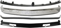 Front Bumper Face Bar Chrome + Molding Impact Strip + Lower Valance Air Deflector + Upper Filler Primed Direct Replacement Compatible With Chevrolet/GMC C/K-Series 1994-2002