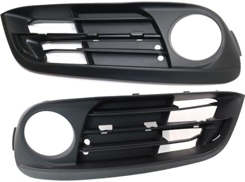 Set Of 2 Front Fog Light Molding Primed Plastic With Holes Left Driver & Right Passenger Side Direct Replacement Compatible With 2014-2016 BMW 5-Series BM1039167 BM1038167 51117331730