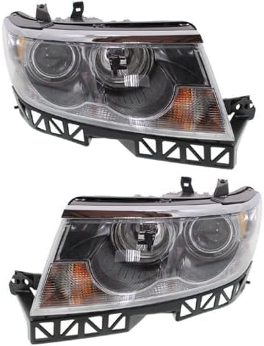 Set Of 2 Front Head Light Assembly Left Driver & Right Passenger Side Direct Replacement Compatible With 2006 Lincoln Zephyr / 2007-2009 MKZ FO2502234 FO2503234 6H6Z13008DC