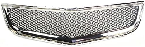 Front Bumper Upper & Lower Grille Chrome Shell And Primed Insert Direct Replacement Compatible With 2009-2012 Chevrolet Traverse GM1200615 GM1036120 15943196 20756061