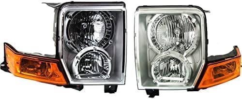 Set Of 2 Front Headlight Assembly Halogen Right Passenger & Left Driver Side Direct Replacement Compatible With 2006-2010 Jeep Commander CH2519117 CH2518117 55396536AI 55396537AI
