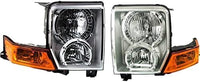 Set Of 2 Front Headlight Assembly Halogen Right Passenger & Left Driver Side Direct Replacement Compatible With 2006-2010 Jeep Commander CH2519117 CH2518117 55396536AI 55396537AI