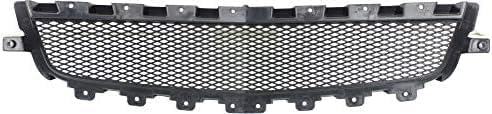 Front Grille Primed Shell And Insert + Center Molding Chrome Direct Replacement Compatible With 2008-2012 Chevrolet Malibu GM1200600 GM1210115 25784042 25784043