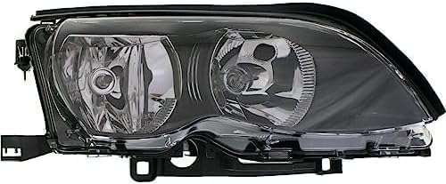 Set Of 2 Front Headlight Assembly Halogen With Black Interior Right Passenger & Left Driver Side Direct Replacement Compatible With 2002-2005 BMW 3-Series BM2502122 BM2503122