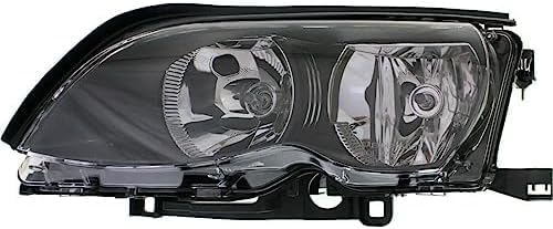 Set Of 2 Front Headlight Assembly Halogen With Black Interior Right Passenger & Left Driver Side Direct Replacement Compatible With 2002-2005 BMW 3-Series BM2502122 BM2503122