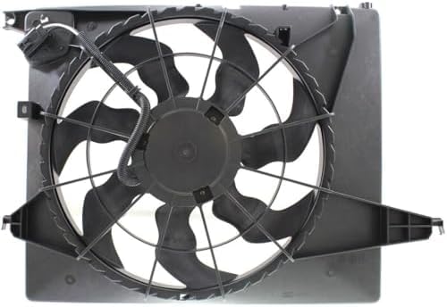Front Radiator Fan Shroud Assembly Plastic Direct Replacement Compatible with 2013-2018 Hyundai Santa Fe Sport / 2014-2015 Kia Sorento HY3115142 253804Z000
