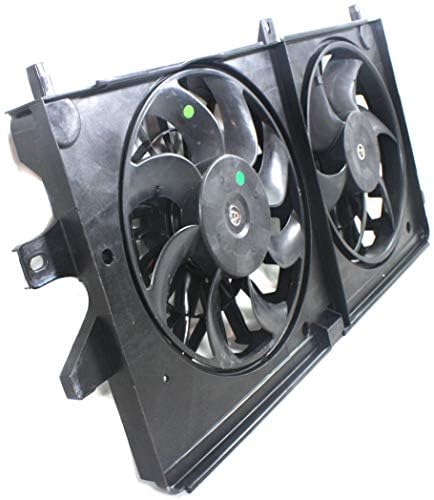 Front Radiator Dual Cooling Fan Assembly Plastic Direct Replacement Compatible with 2004-2008 Pontiac Grand Prix / 2005-2009 Buick Lacrosse GM3115180 89019107-PFM 89018446-PFM