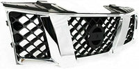 Front Grille Chrome Shell With Black Insert Direct Replacement Compatible With 2005-2007 Nissan Pathfinder / 2005-2008 Frontier NI1200217 62310EA700