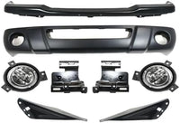 Front Bumper + Lower Valance + Bracket Set + Fog Lights Right Passenger & Left Driver Side Direct Replacement Compatible With 2001-2003 Ford Ranger FO1002380 FO1095189 FO1066143