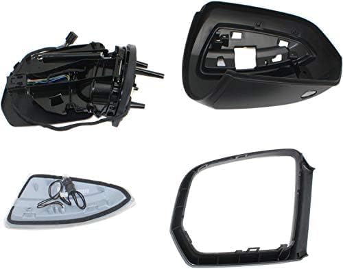 Front Power Mirror Manual Folding Heated Primed With Signal & Puddle Light Right Side Direct Replacement Compatible With 2009-2010 Mercedes Benz GL-Class/ML-Class 1648102893