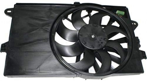 Front Radiator Cooling Fan Assembly Plastic Direct Replacement Compatible with 2012-2019 Fiat 500 FI3115100 68184569AC