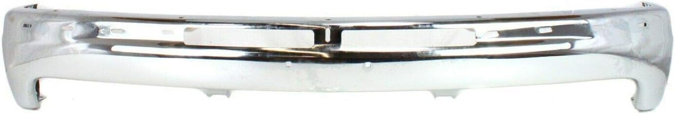 Front Bumper Chrome Steel + Upper Cover + Lower Valance + Brackets Left & Right Side Direct Replacement Compatible With 1999-2002 Chevrolet Silverado 1500/2000-2004 Tahoe Suburban