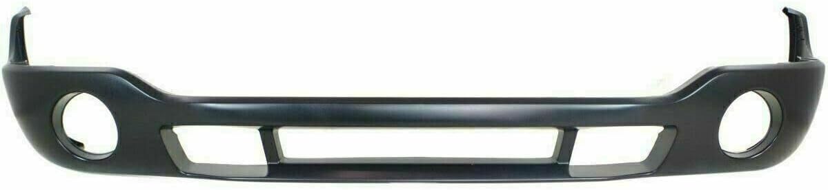 AUTOS PARTS PLUS Front Bumper Chrome With Brackets + Lower Valance Primed With Fog Light Holes + Extension Textured Direct Replacement Compatible With GMC Sierra 1500 2500HD 3500 2003-2006