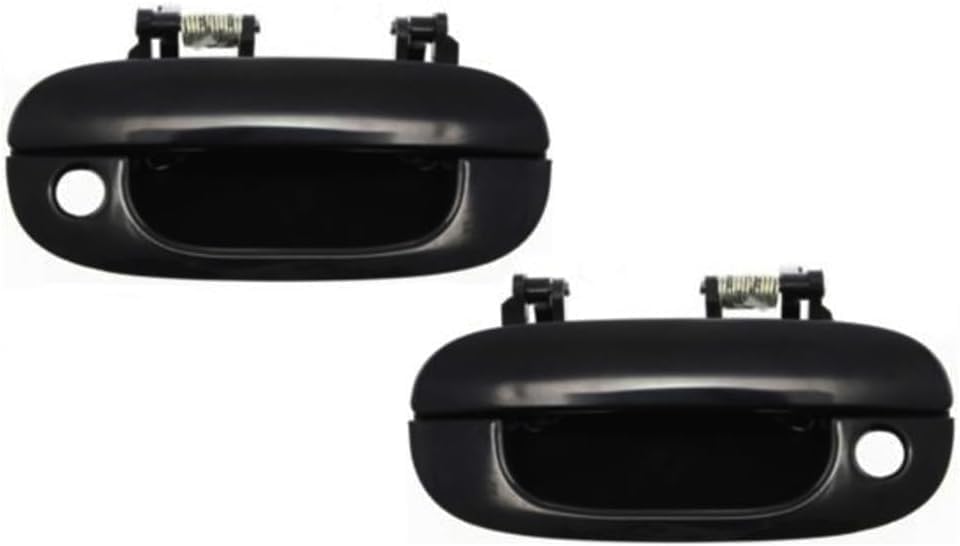 Set of 2 Front Exterior Door Handle Smooth Black with Keyhole Right & Left Side Direct Replacement Compatible with 1994-2001 Dodge Ram 1500/1994-2002 2500 3500 55275022-PFM