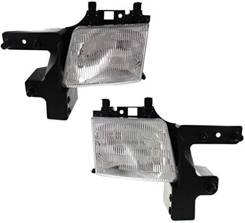 Front Headlights Assembly + Corner Lamp Right Passenger & Left Driver Side Direct Replacement Compatible With 1998-2003 Dodge Ram Full Size Van CH2503118 CH2502118 CH2520132 CH2521132