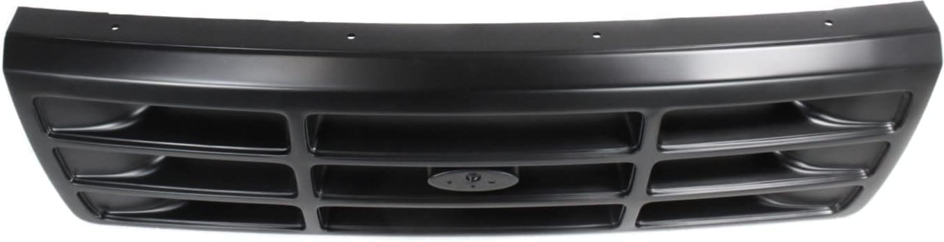 Front Grille Painted Black Shell & Insert Direct Replacement Compatible With 1992-1997 Ford F-Series FO1200172 F6TZ8200AAA