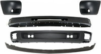 Front Bumper Primed Steel + Lower Valance Air Deflector + Extension Textured + End Caps Left & Right Side Direct Replacement Compatible With Chevrolet Silverado 1500 2007-2013