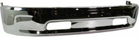 Front Bumper Chrome Steel Without Fog Light Holes + Upper Cover Primed + Lower Valance Air Dam Textured Direct Replacement Compatible With 2013-2018 Ram 1500 CH1014108 CH1002397