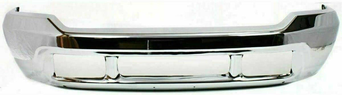 AUTOS PARTS PLUS Front Bumper Chrome Steel With Lower Cover Holes Direct Replacement Compatible With 1999-2004 Ford F-Series Super Duty FO1002375 3C3Z17757BA