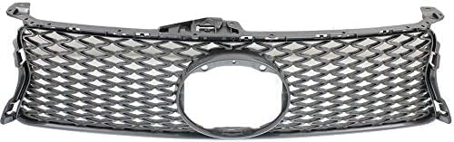 Front Grille Assembly Gray Shell And Insert Plastic Direct Replacement Compatible With 2013-2015 Lexus GS350 / 2015 Lexus GS450h LX1200142 5311130E00