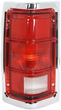 Set OF 2 Tail Light Lens And Housing With Chrome Trim Right Passenger & Left Driver Side Direct Replacement Compatible With 1988-1993 Dodge Full Size Pickup CH2808103 CH2809103