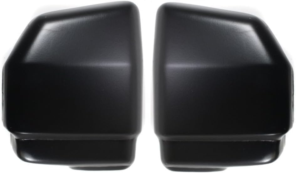 Set Of 2 Front Bumper End Cap Primed With Pad Holes Left Driver & Right Passenger Side Direct Replacement Compatible With 1986-1992 Nissan D21 NI1005106 NI1004134 6202409G01